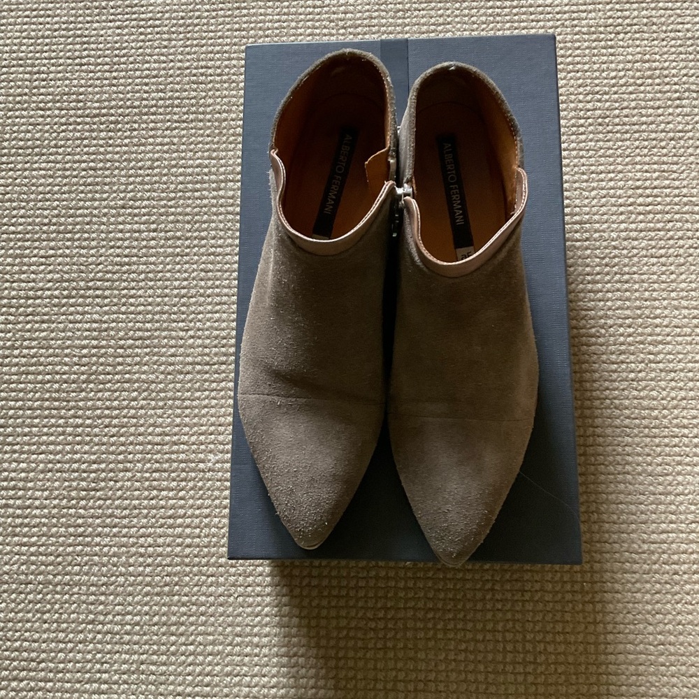 Alberto Fermani Taupe Suede Ankle Booties